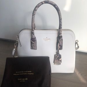 Kate Spade White Dome Satchel Purse - with dustbag